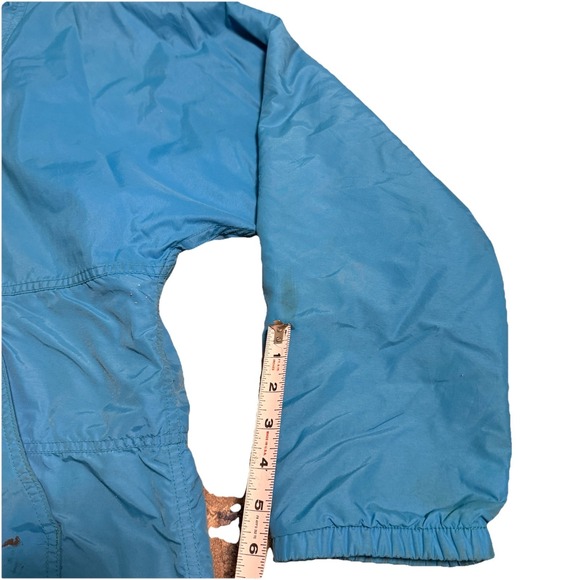 VTG LL Bean Anorak Mens L Teal 1/4 Zip Pullover Hooded Fleece Lined USA Made - Picture 5 of 10